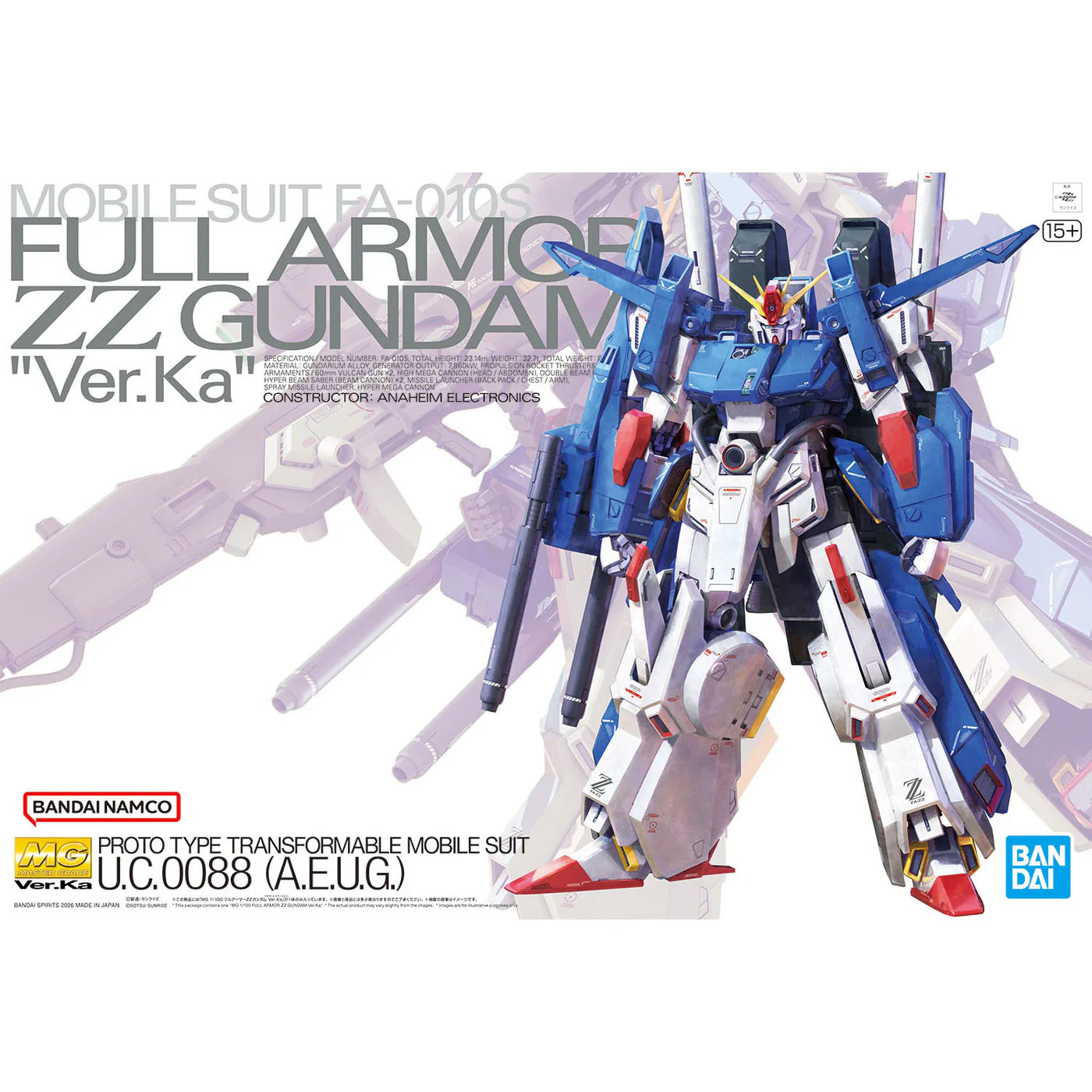 MG 1/100 FA-010S Full Armor ZZ Gundam "Ver. Ka"